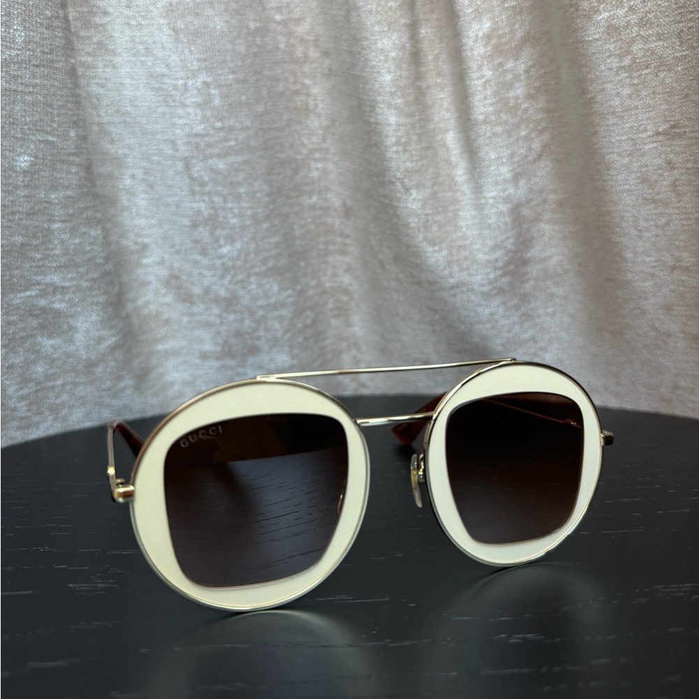 Gucci 0105/S - Cream and Gold Sunglasses